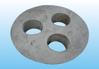 Flat precast refractory roof block with three electrode ports for an electric arc furnace