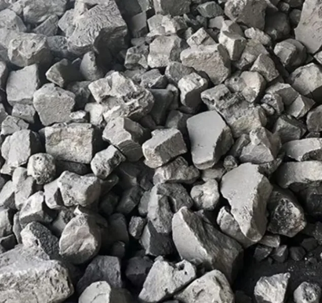 Close-up of a pile of dark grey alloy lumps